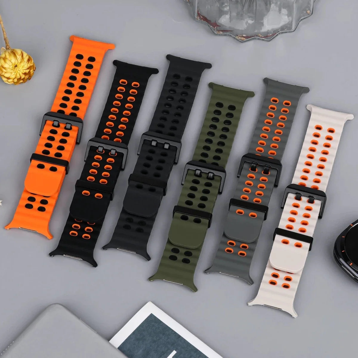 Rugged 2 Tone Sports Watch Band For Samsung Watch 7 Ultra