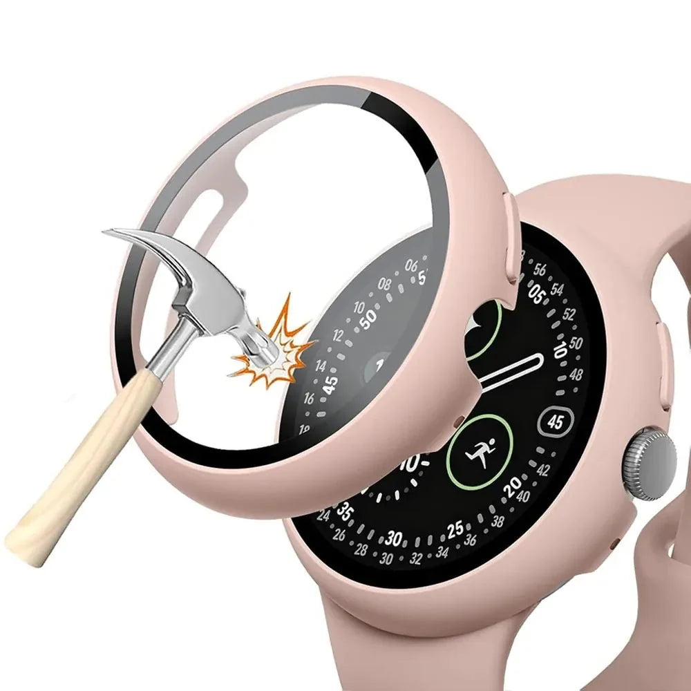 Tempered Glass Case For Google Pixel Watch - Pink