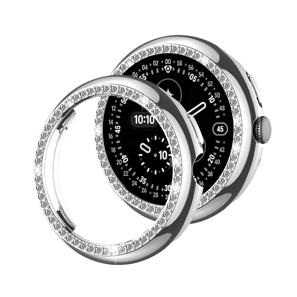 Rhinestone Diamond Case For Google Pixel Watch - Silver