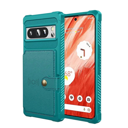 Magnetic Leather Wallet Case For Google Pixel - Green