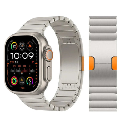 Link Stainless Steel Watch Band - Titanium Orange