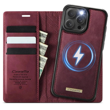 RFID Detachable Leather Card Holder Phone Case - Wine Red