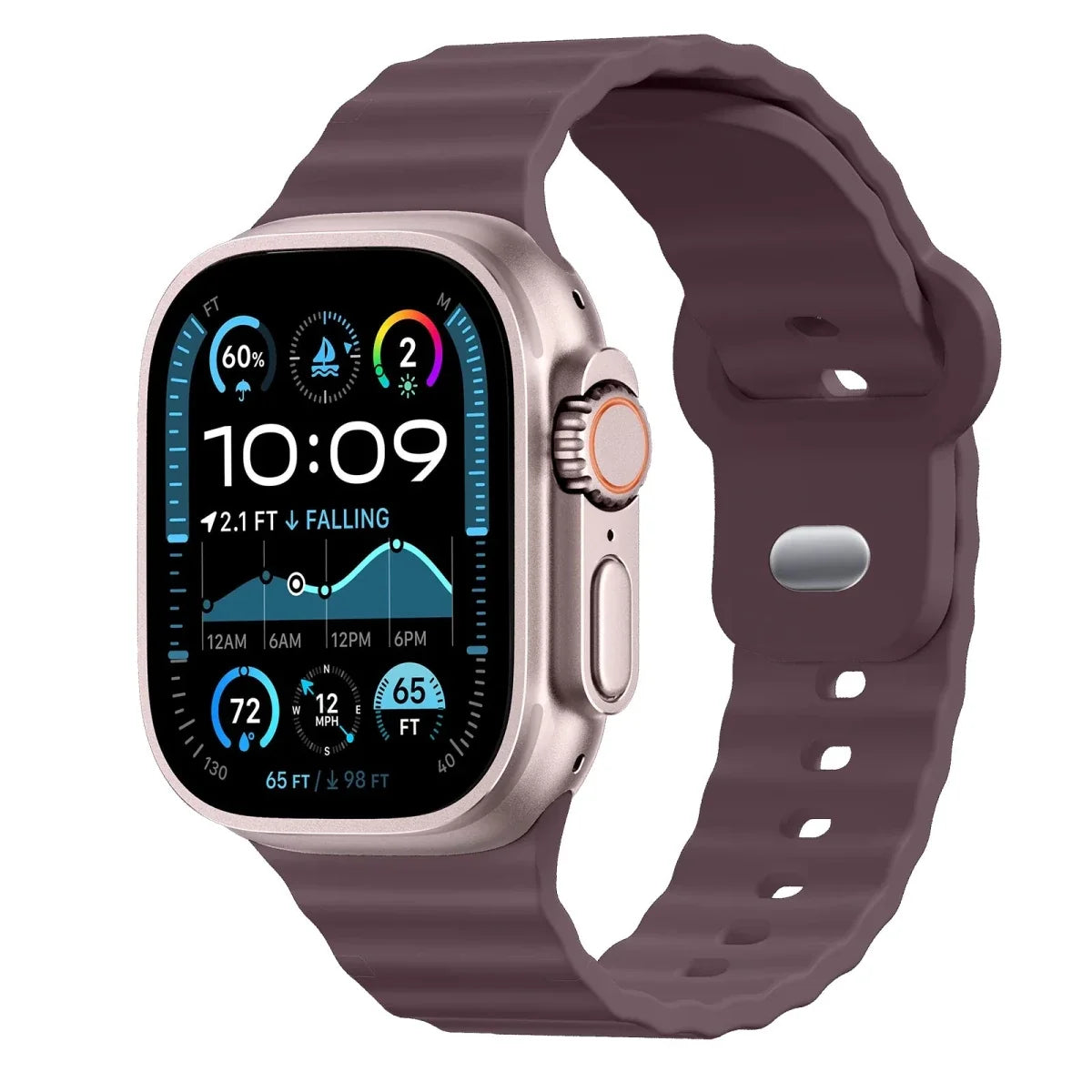 Ribbed Sports Watch Band - Smoke Purple