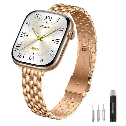 Classic Link Slim Stainless Steel Watch Band - Rose Gold