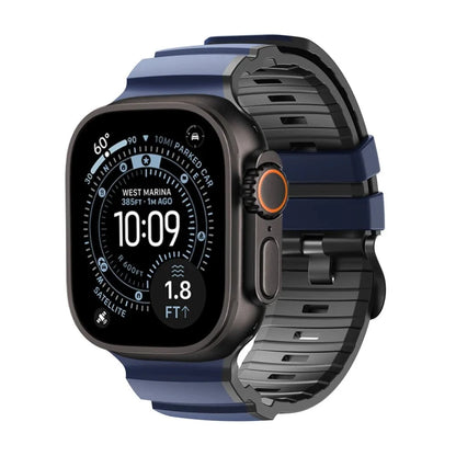Tactical Silicone Watch Band - Blue Black