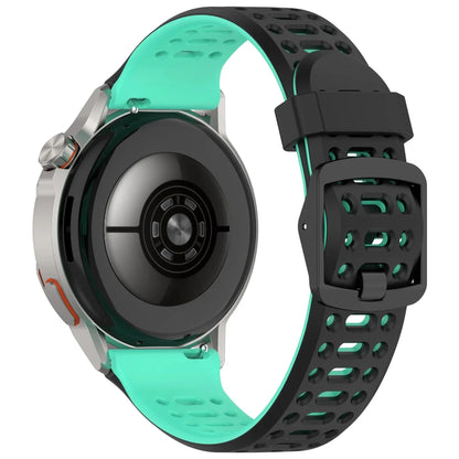 2 Tone Buckle Sports Band For Samsung Watch - Black Blue