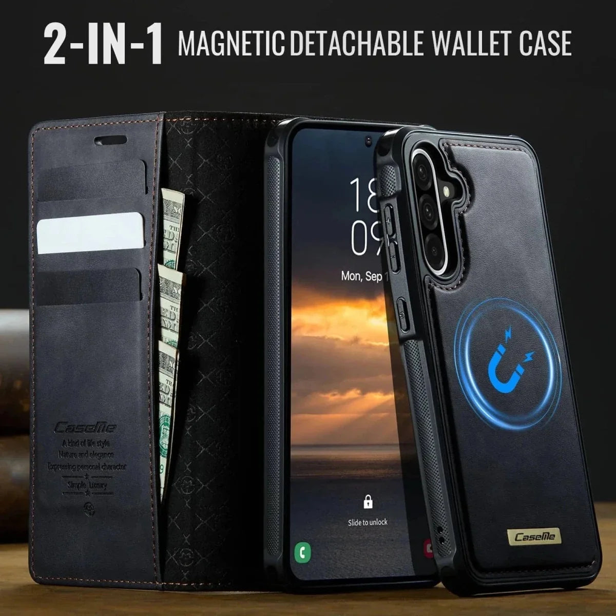 RFID Detachable Leather Card Holder Case For Samsung A Series