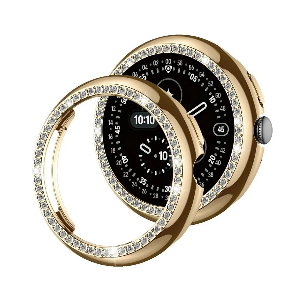 Rhinestone Diamond Case For Google Pixel Watch - Gold