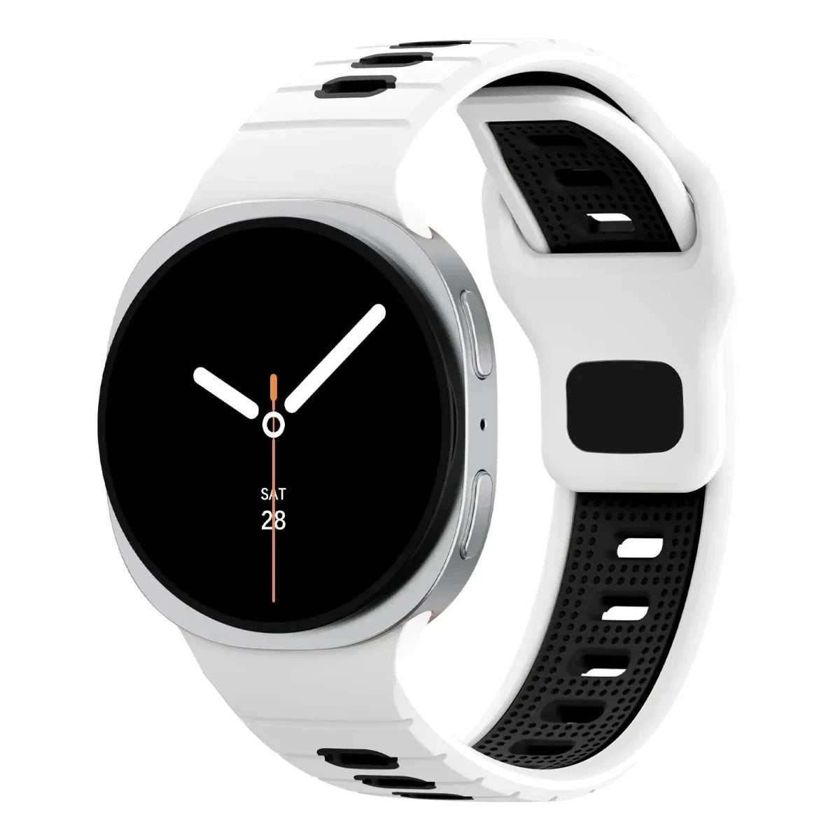 2 Tone Sports Band for Samsung Watch 8 - White Black