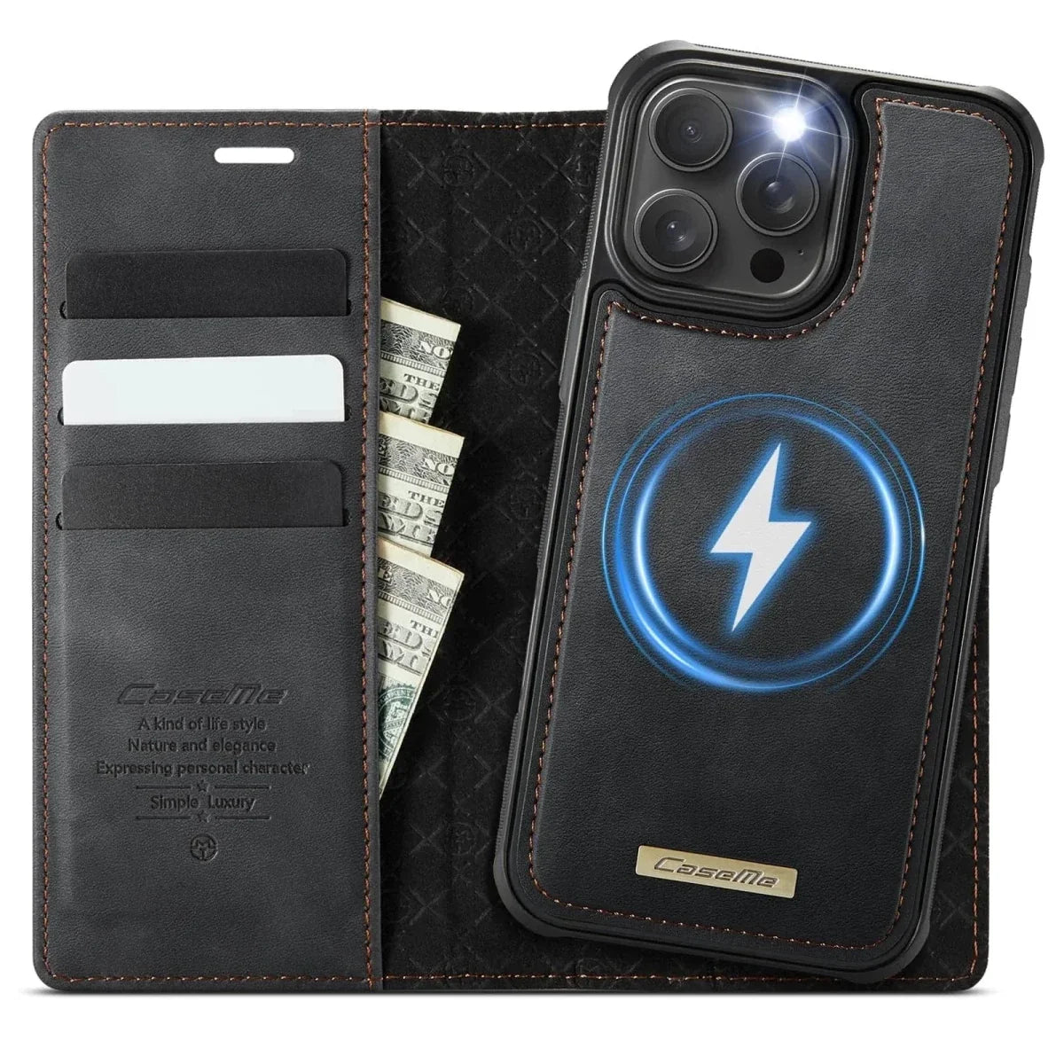RFID Detachable Leather Card Holder Phone Case