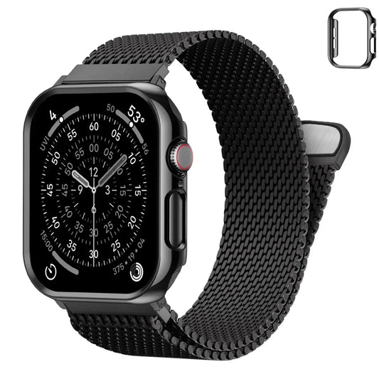 Milanese Stainless Steel Watch Band With Case