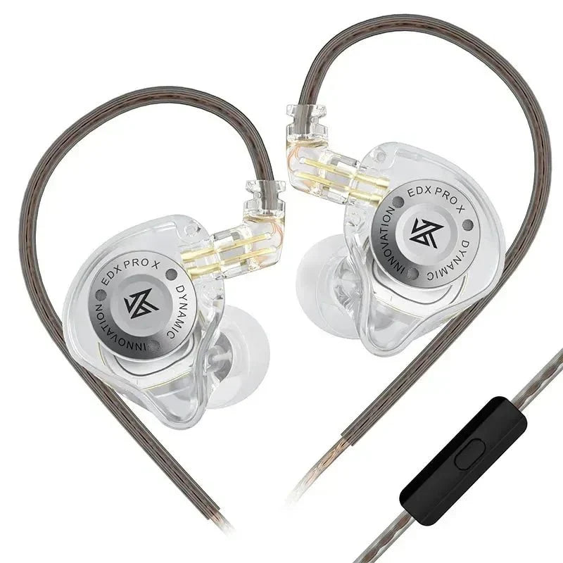 Wired Earbud Headphones - Clear with Mic
