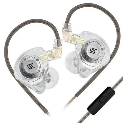 Wired Earbud Headphones - Clear with Mic