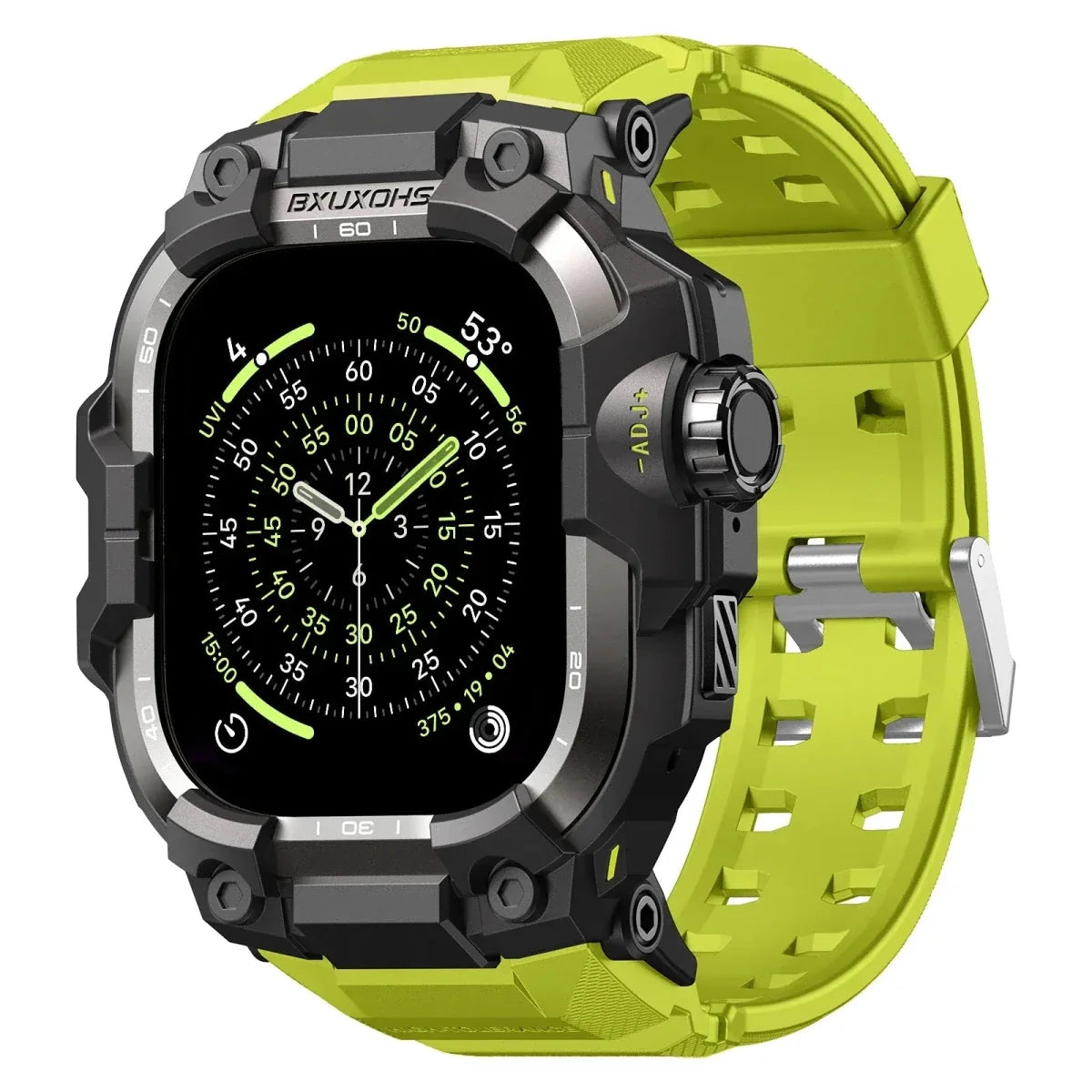 Tactical Watch Band With Built In Case - Black-Green