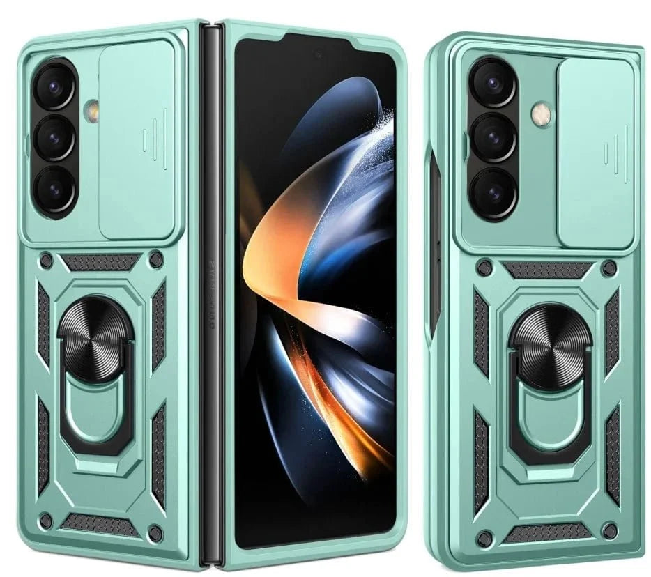 Magnetic Shockproof Case With Camera Cover For Samsung Z Fold - Green