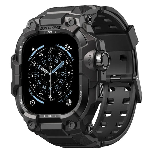 Tactical Watch Band With Built In Case - Black