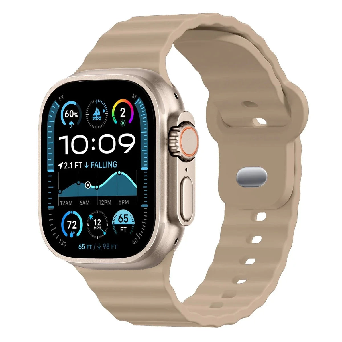 Ribbed Sports Watch Band - Taupe