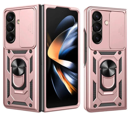 Magnetic Shockproof Case With Camera Cover For Samsung Z Fold - Rose Gold