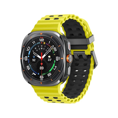 Rugged 2 Tone Sports Watch Band For Samsung Watch 7 Ultra - Lime - Gray