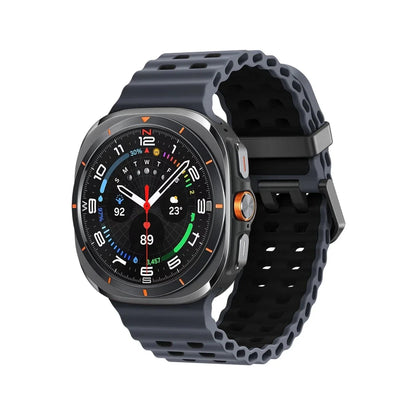 Rugged 2 Tone Sports Watch Band For Samsung Watch 7 Ultra - Coal Black - Black
