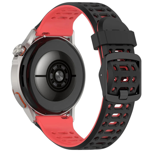 2 Tone Buckle Sports Band For Samsung Watch - Black Red