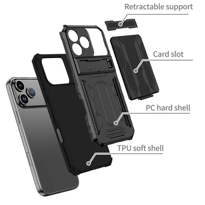 Shockproof Card Holder Phone Case With Kickstand