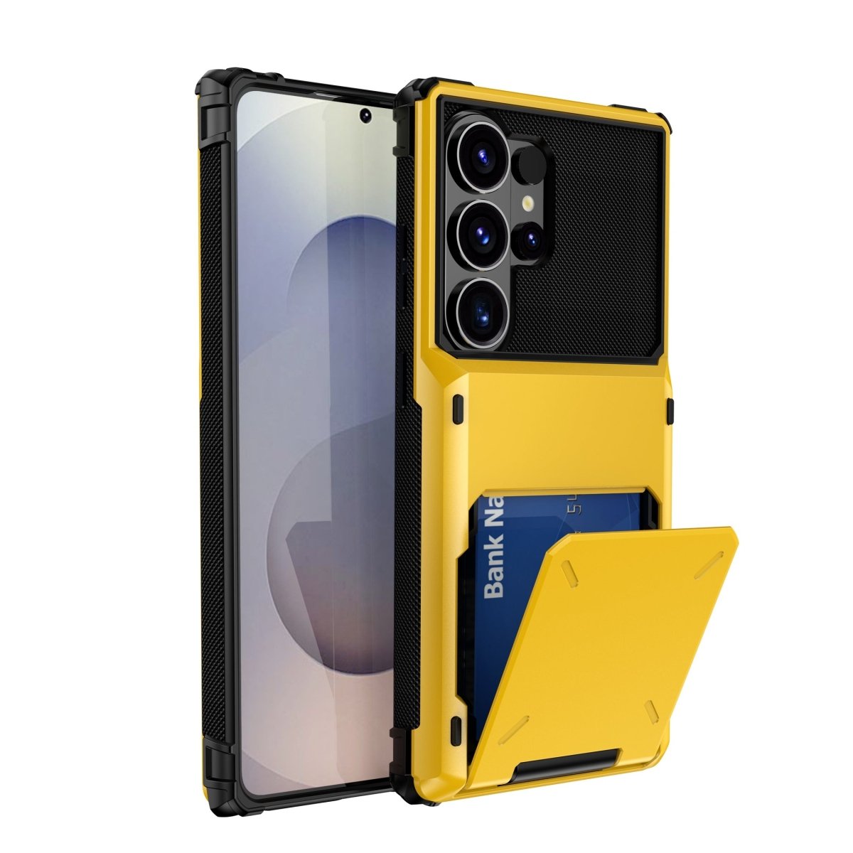 Shockproof Wallet Case For Samsung Galaxy - Yellow