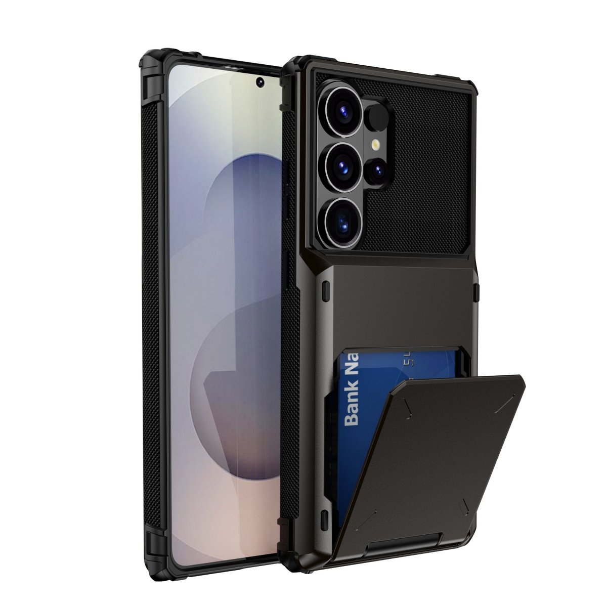 Shockproof Wallet Case For Samsung Galaxy - Black