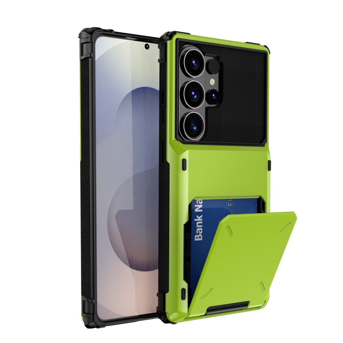 Shockproof Wallet Case For Samsung Galaxy - Green
