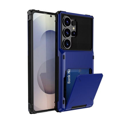 Shockproof Wallet Case For Samsung Galaxy - Blue