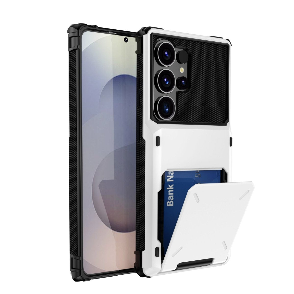 Shockproof Wallet Case For Samsung Galaxy - White