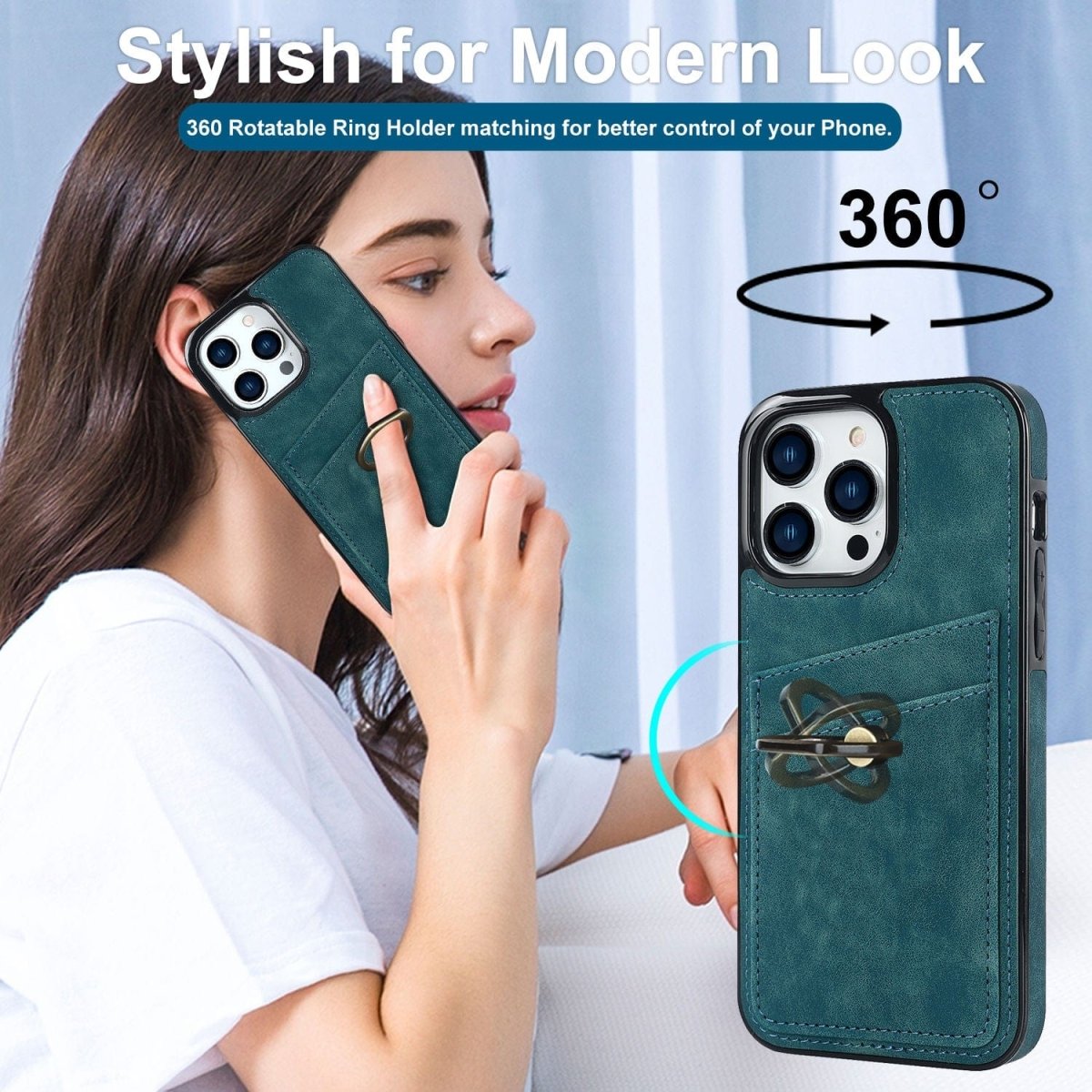 Matte Leather Cardholder Phone Case
