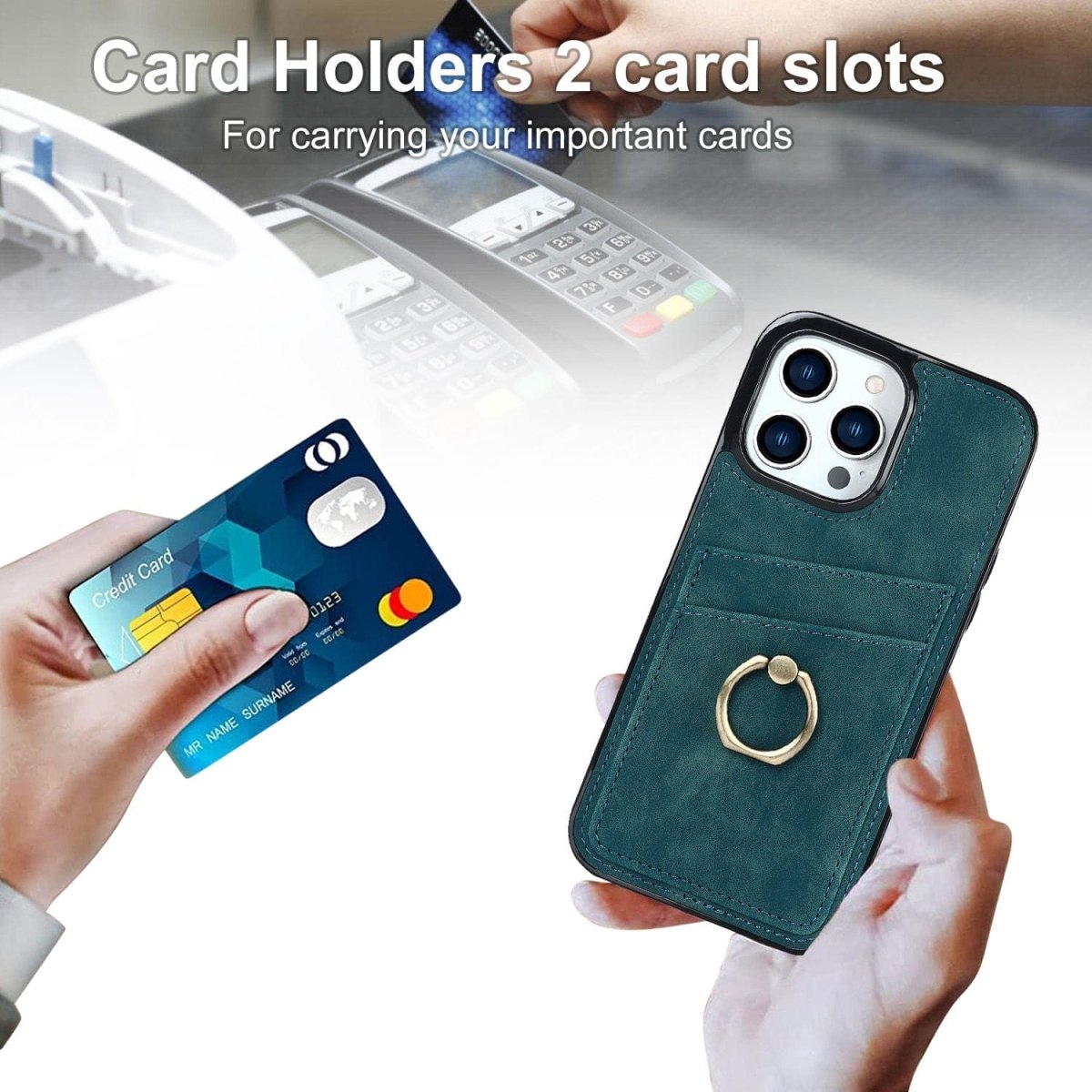 Matte Leather Cardholder Phone Case