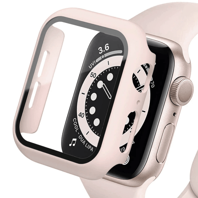 Tempered Glass Protective Watch Case - Pink Sand