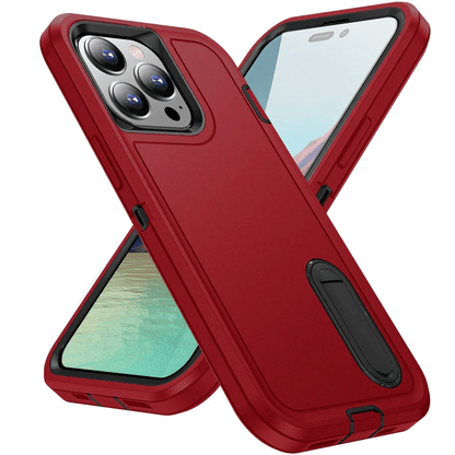 Shockproof Kickstand Phone Case - Red & Black