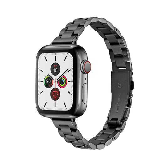 Slim Stainless Steel Watch Band - Black