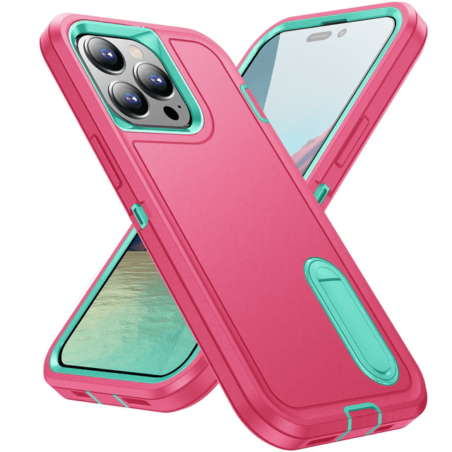 Shockproof Kickstand Phone Case - Pink & Green