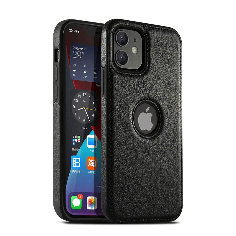 Slim Leather Phone Case - Black