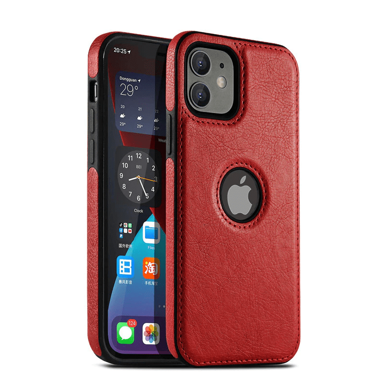 Slim Leather Phone Case - Red