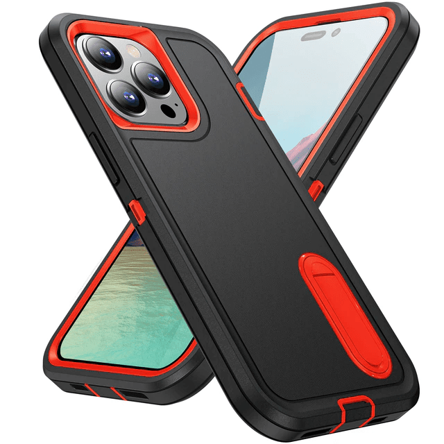 Shockproof Kickstand Phone Case - Black & Orange