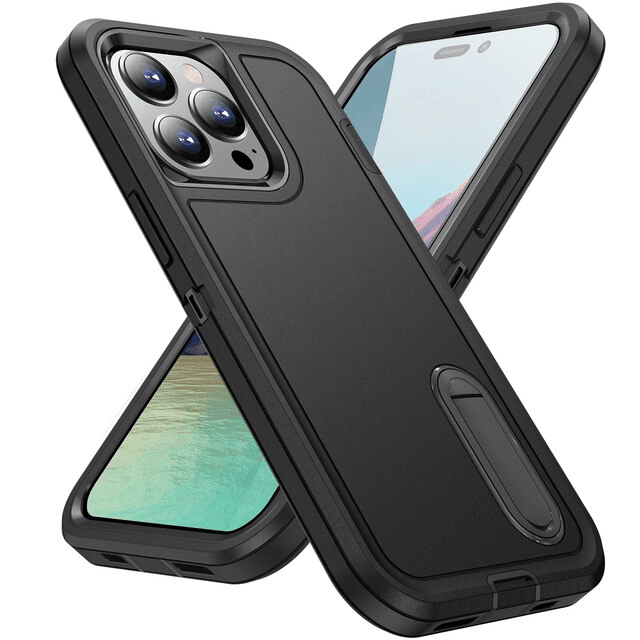 Shockproof Kickstand Phone Case - Black