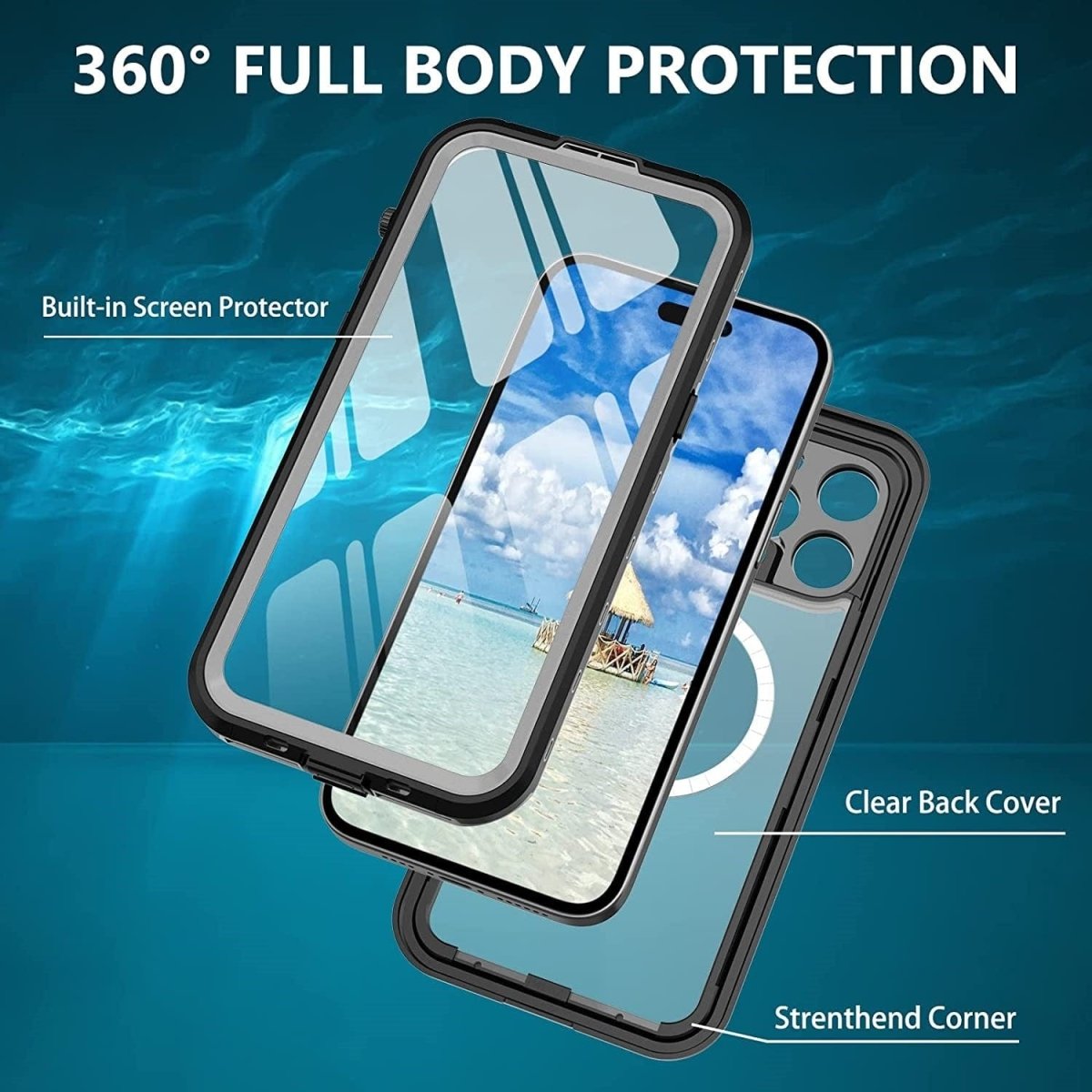 Waterproof Phone Case With Magnetic Charging