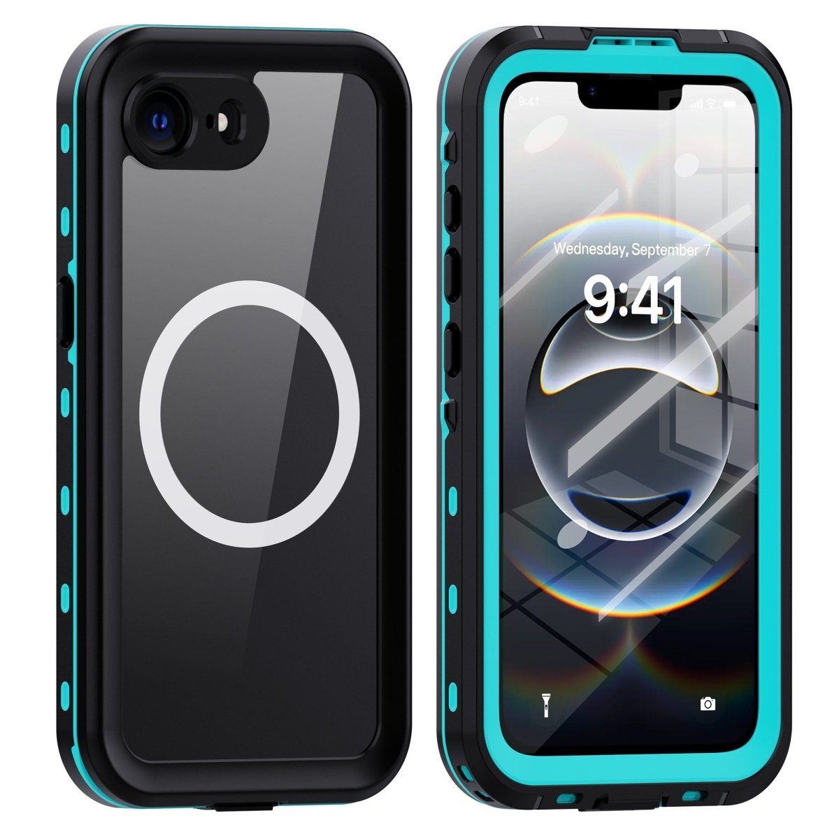 Waterproof Phone Case With Magnetic Charging - Blue