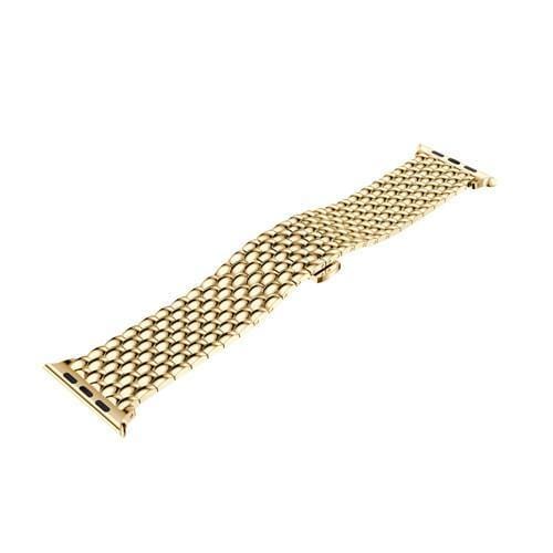 Wave Link Stainless Steel Watch Band - Gold