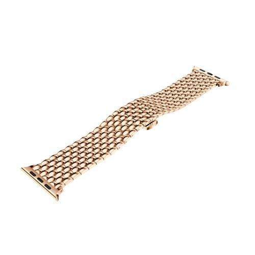 Wave Link Stainless Steel Watch Band - Rose Gold