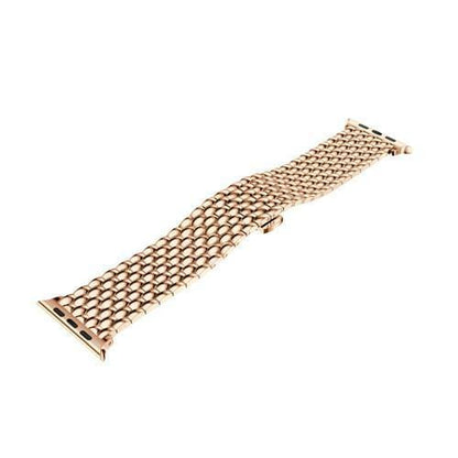 Wave Link Stainless Steel Watch Band - Rose Gold