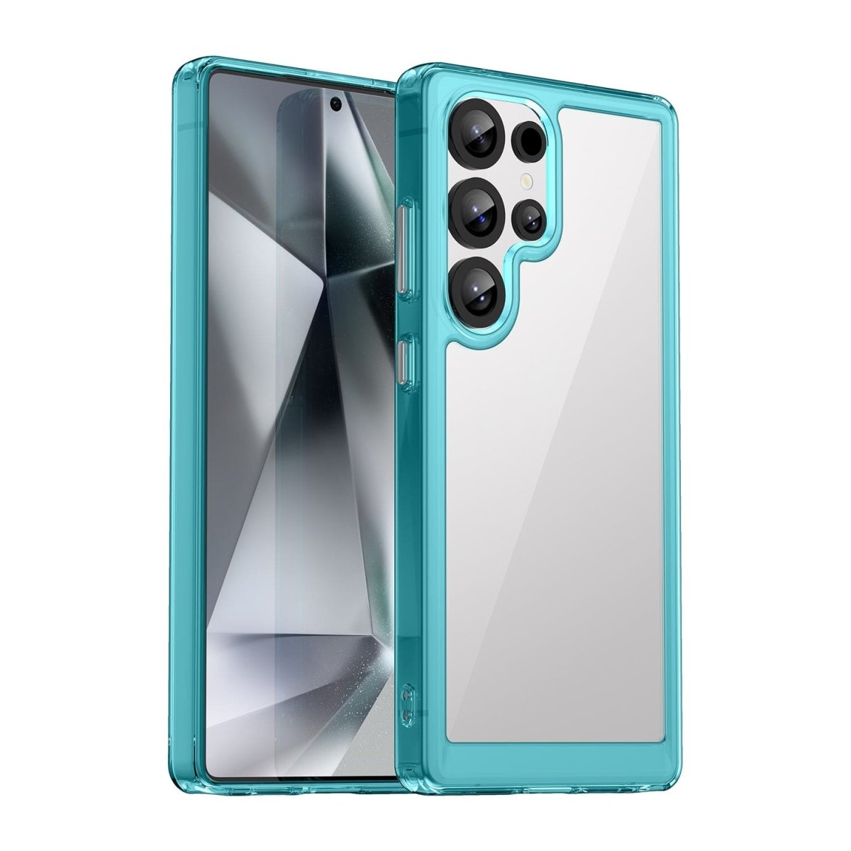 Clear Shockproof Case For Samsung Galaxy - Transparent Blue