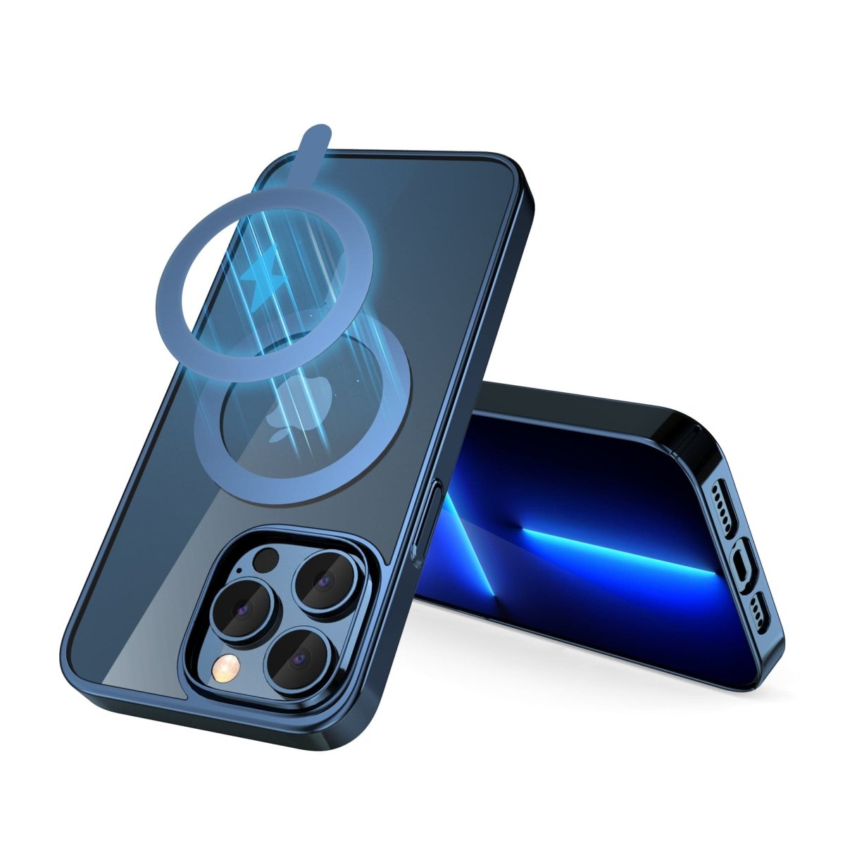 Chrome Plated Magnetic Phone Case - Blue