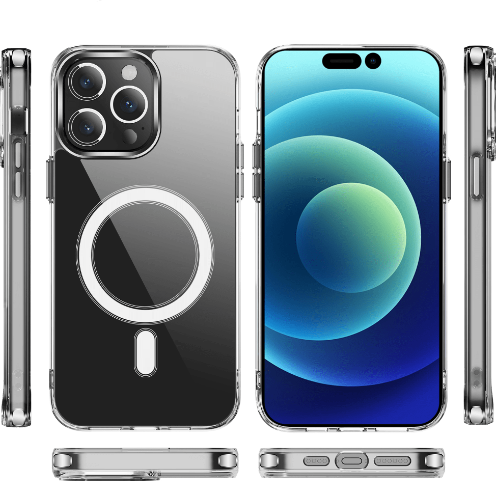 Clear Shockproof Phone Case With Magnetic Charging