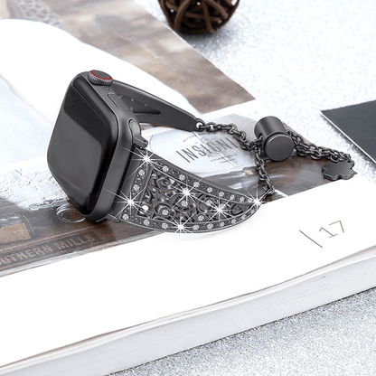 Diamond Bracelet Watch Band - Black